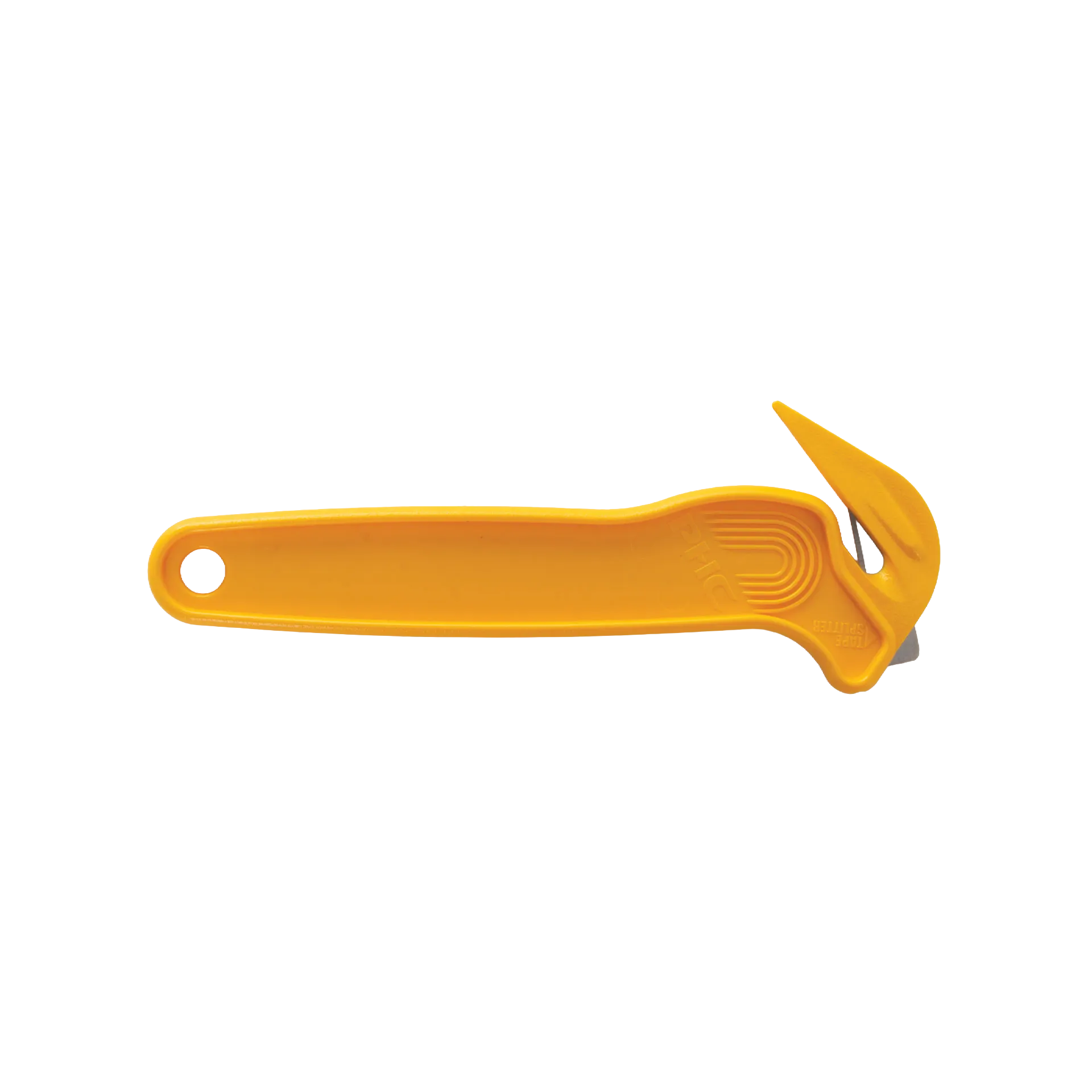 Plastic Wrap Cutter,"Yellow handheld cutter with concealed blade"