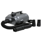 Duo-Surge Max Power & Airflow Dryer by Waggz,"Black pet dryer with hose and two nozzle attachments"