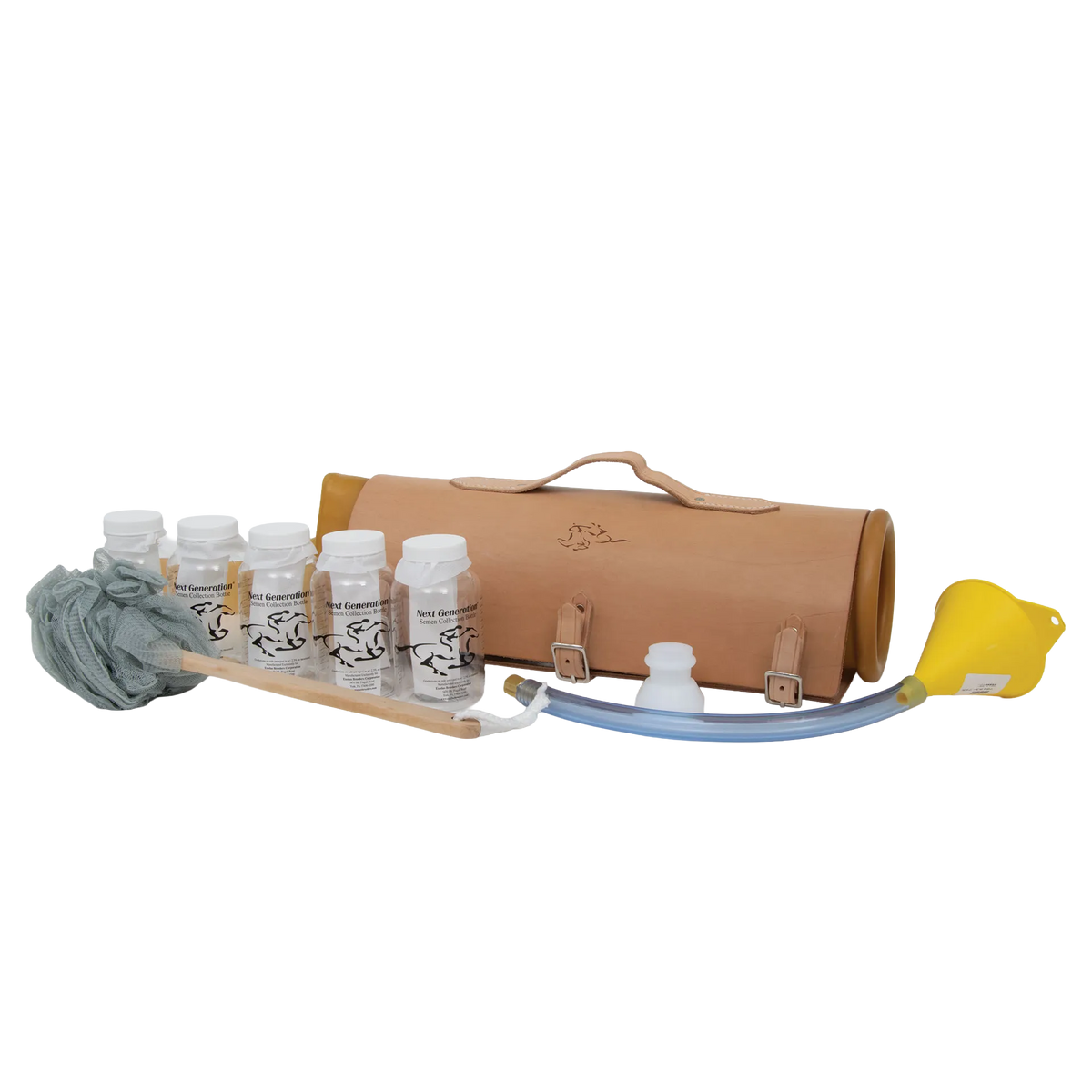 Missouri Complete Set with Leather Cover,"Leather carry case with bottles, funnel, hose, and mesh sleeve"