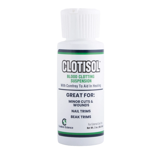 Clotisol®,"White bottle with ribbed cap and front label"