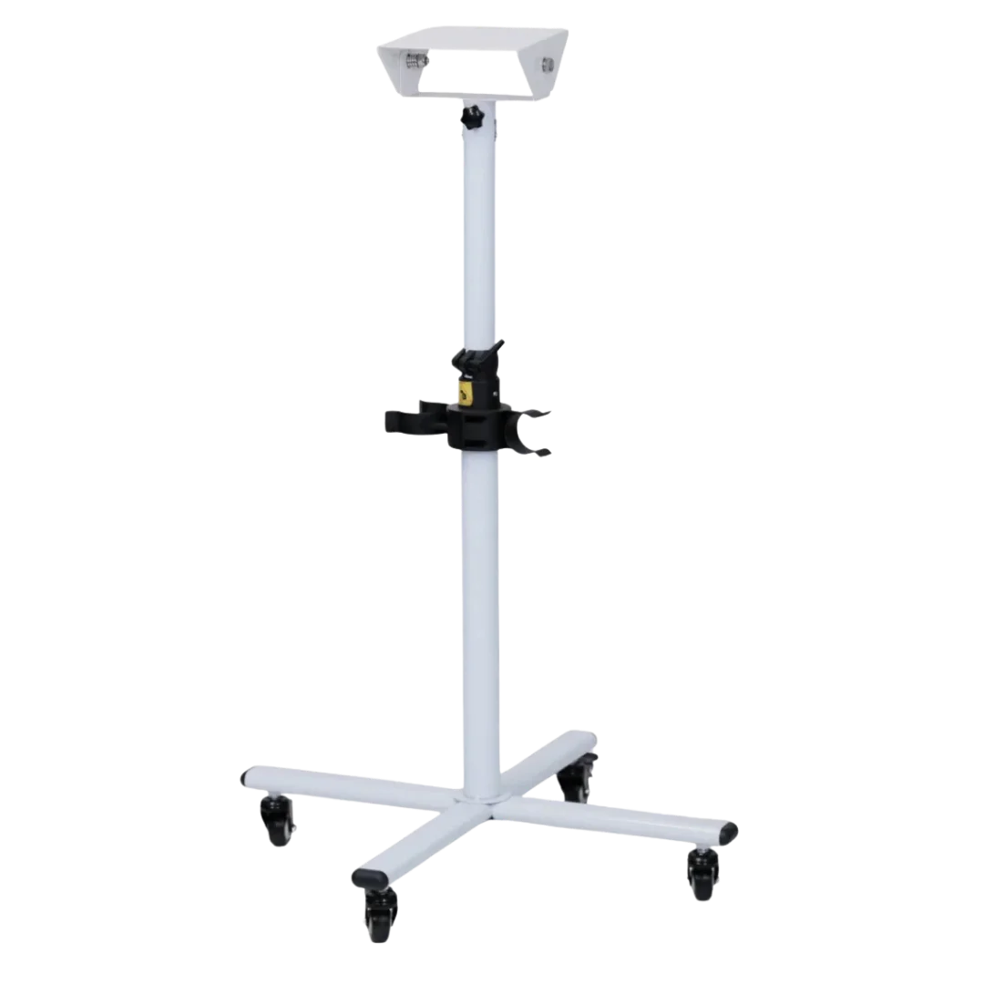 Duo-Surge Dryer with Movable Dryer Stand by Waggz,"White rolling stand with center pole and top mounting bracket"