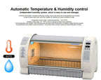 Pet Brooder 90 4th Generation by Rcom USA,"Front view of enclosed brooder with clear door and digital side controls"