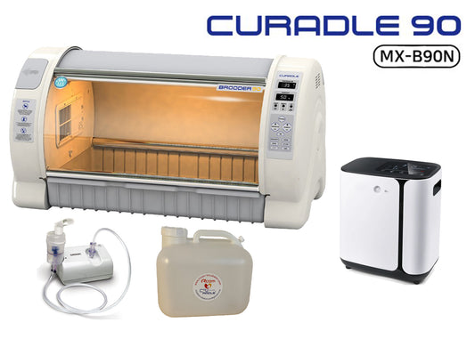 Pet Brooder 90 Bundle with Portable Oxygen Concentrator, Nebulizer, Water Reservoir, and Air Filters by Rcom USA,"Pet brooder with oxygen concentrator, nebulizer, and water reservoir"
