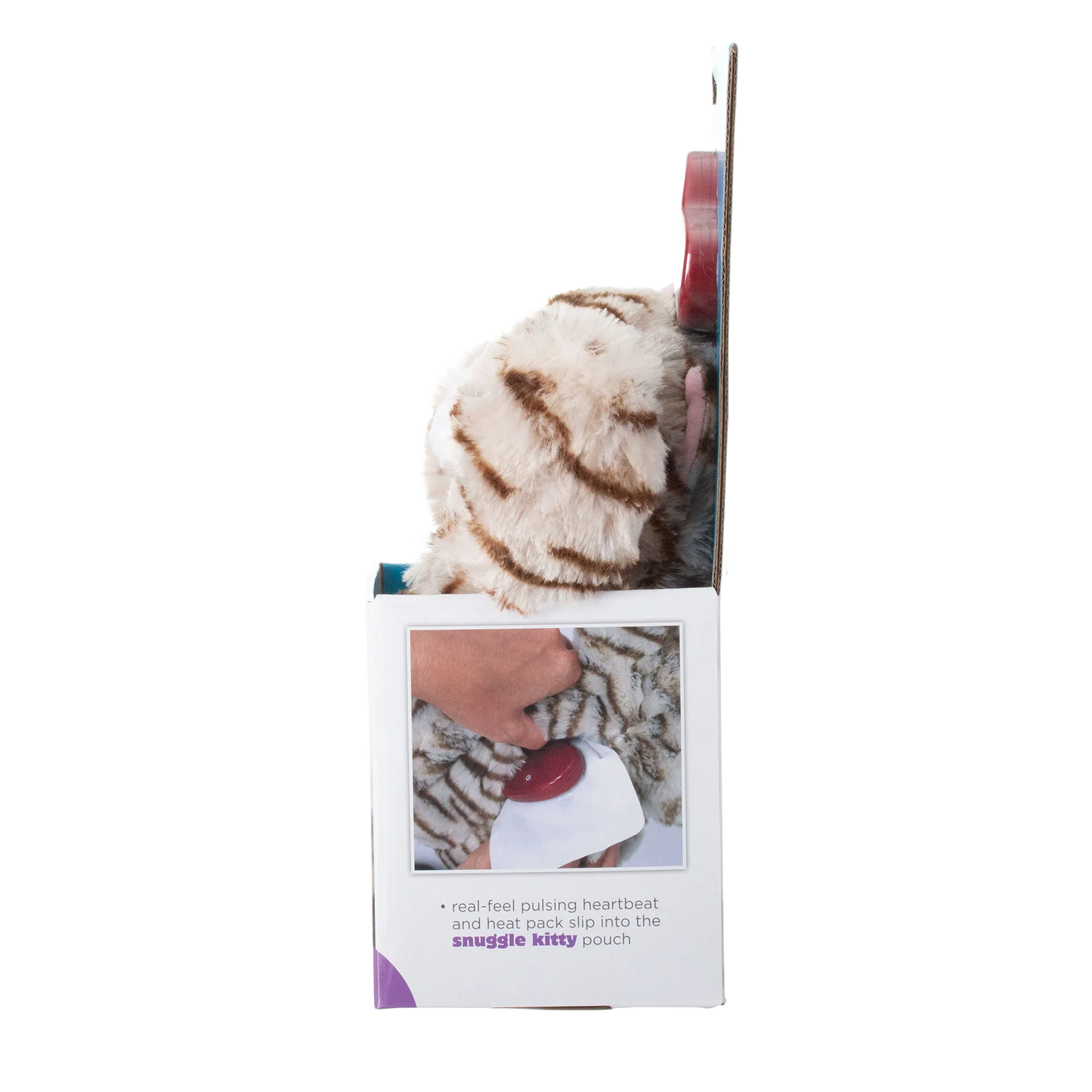 Snuggle Puppy & Kitten,"Plush striped kitten in side-view box packaging with insert"