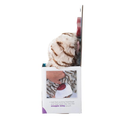 Snuggle Puppy & Kitten,"Plush striped kitten in side-view box packaging with insert"