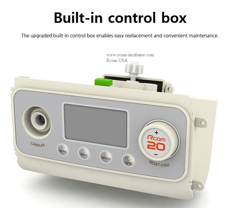 Pro-20 DO Incubator by Rcom USA,"Built-in control box with display and dial"