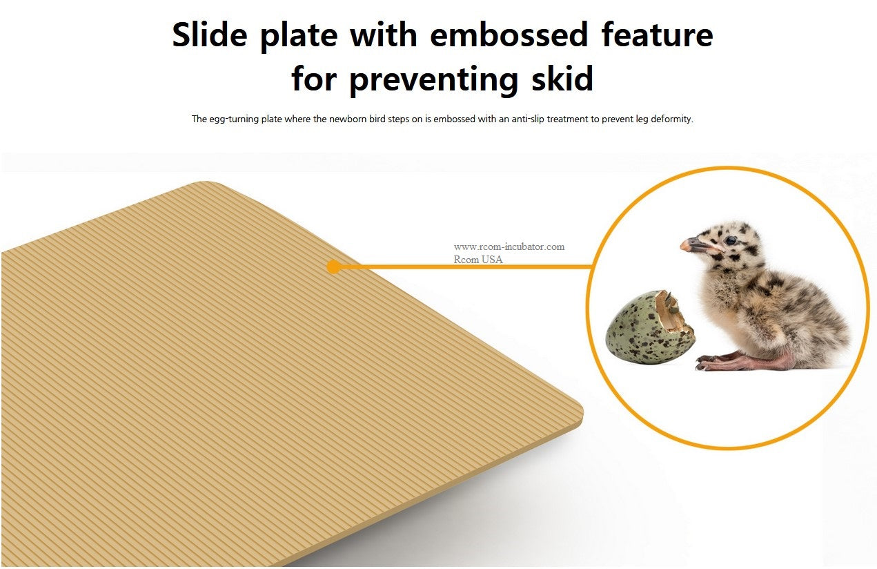 Pro-20 DO Incubator by Rcom USA,"Embossed slide plate insert with ridged anti-slip surface"
