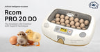 Pro-20 DO Incubator by Rcom USA,"Open egg incubator with eggs and digital control panel"