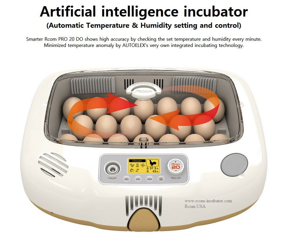 Pro-20 DO Incubator by Rcom USA,"Egg incubator with clear lid and digital control panel"