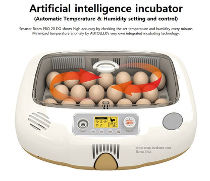 Pro-20 DO Incubator by Rcom USA,"Egg incubator with clear lid and digital control panel"