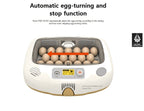 Pro-20 DO Incubator by Rcom USA,"Egg incubator interior with eggs and turning direction arrow"