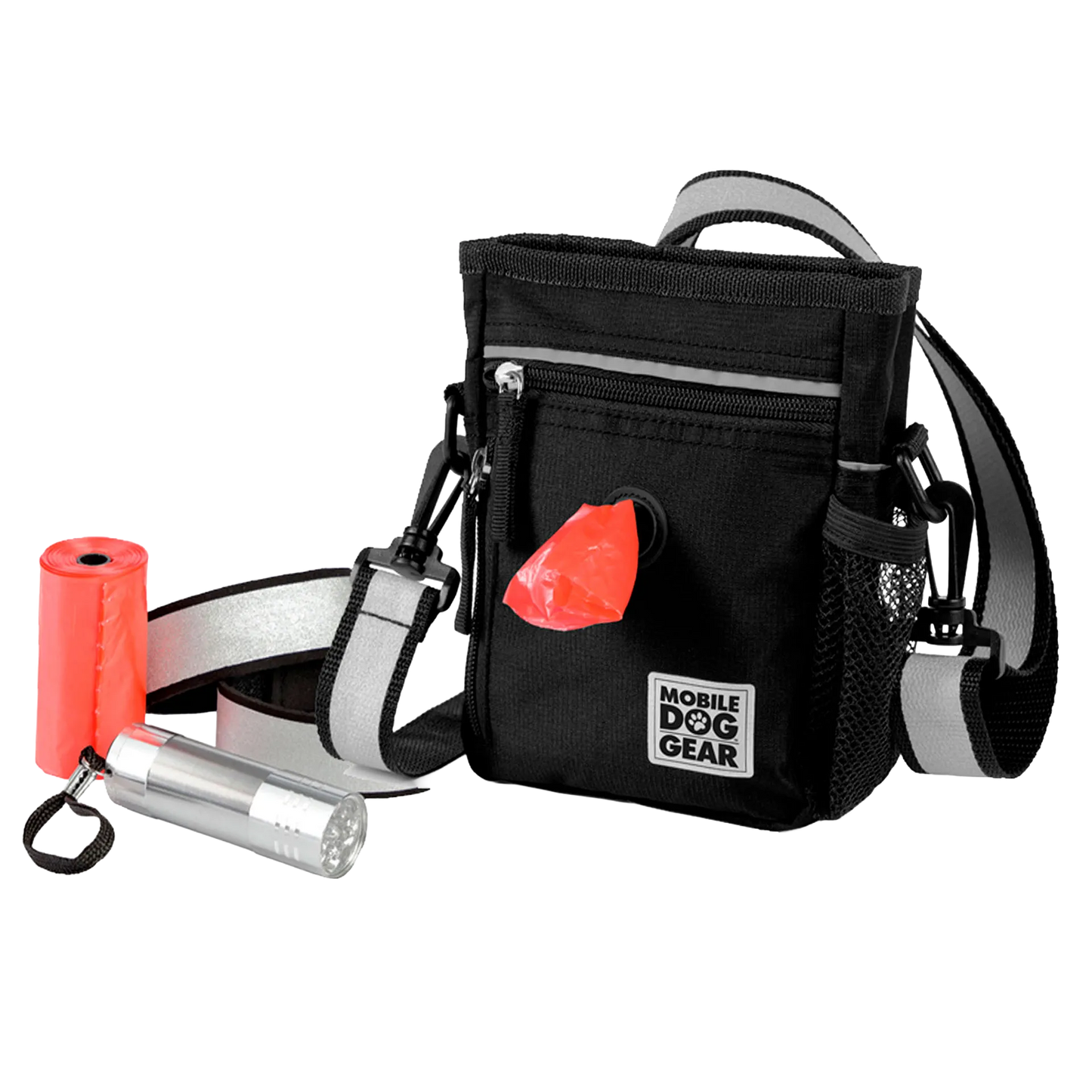 Day/Night Walking Bag,"Black bag with flashlight and waste bag roll"