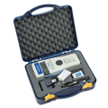 HomeAgain® Universal WorldScan™ Plus,"Open blue carrying case with handheld scanner and accessories"