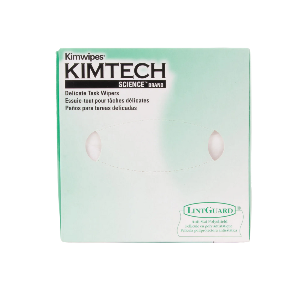 Kim Wipes,"Front view of tissue box with oval dispensing opening"