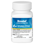 Drontal® for Cats,"White pill bottle with blue label and white cap"