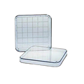 Gridded Search Dish with Lid,"Clear square dish with lid and gridded insert"