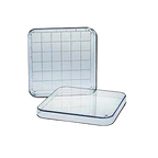 Gridded Search Dish with Lid,"Clear square dish with lid and gridded insert"