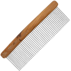 "Aaronco 7"" HoneyCurve Mattaway Comb","Wood-handled metal comb with fine teeth"