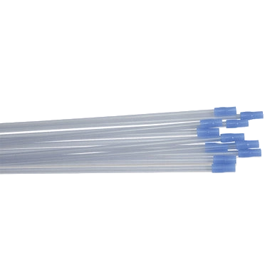"6"" Draw Straws w/flex tips","Bundle of clear straws with blue flexible tips"