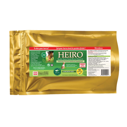 Heiro™,"Gold foil pouch with front product label"