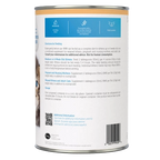 KMR®,"Back view of powdered formula can with feeding directions label"