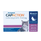 CapAction®,"Front of flea treatment box with cat image"