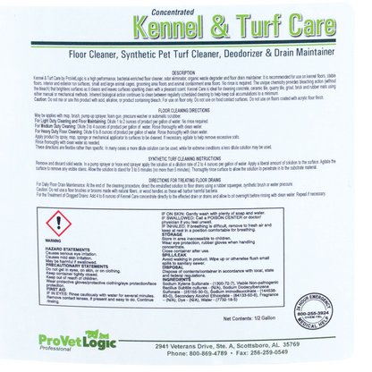 Kennel & Turf Care,"Back label panel with directions and warnings"