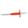 Datamars ID Microchip,"Clear syringe with orange plunger handle"