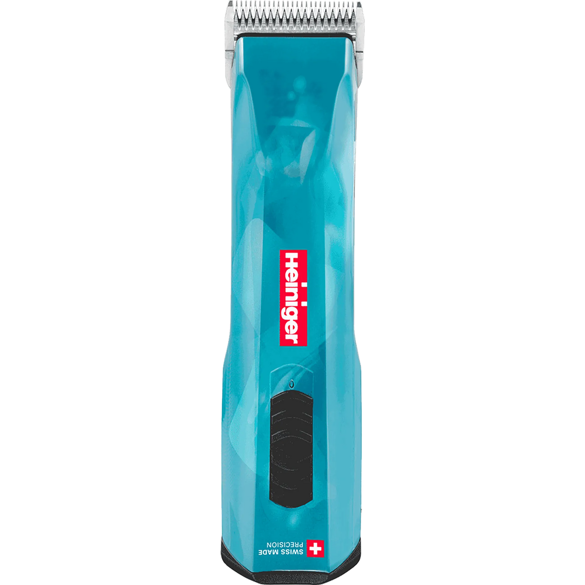 Opal Cordless Clipper and Free Blade,"Blue cordless clipper with metal blade, front view"