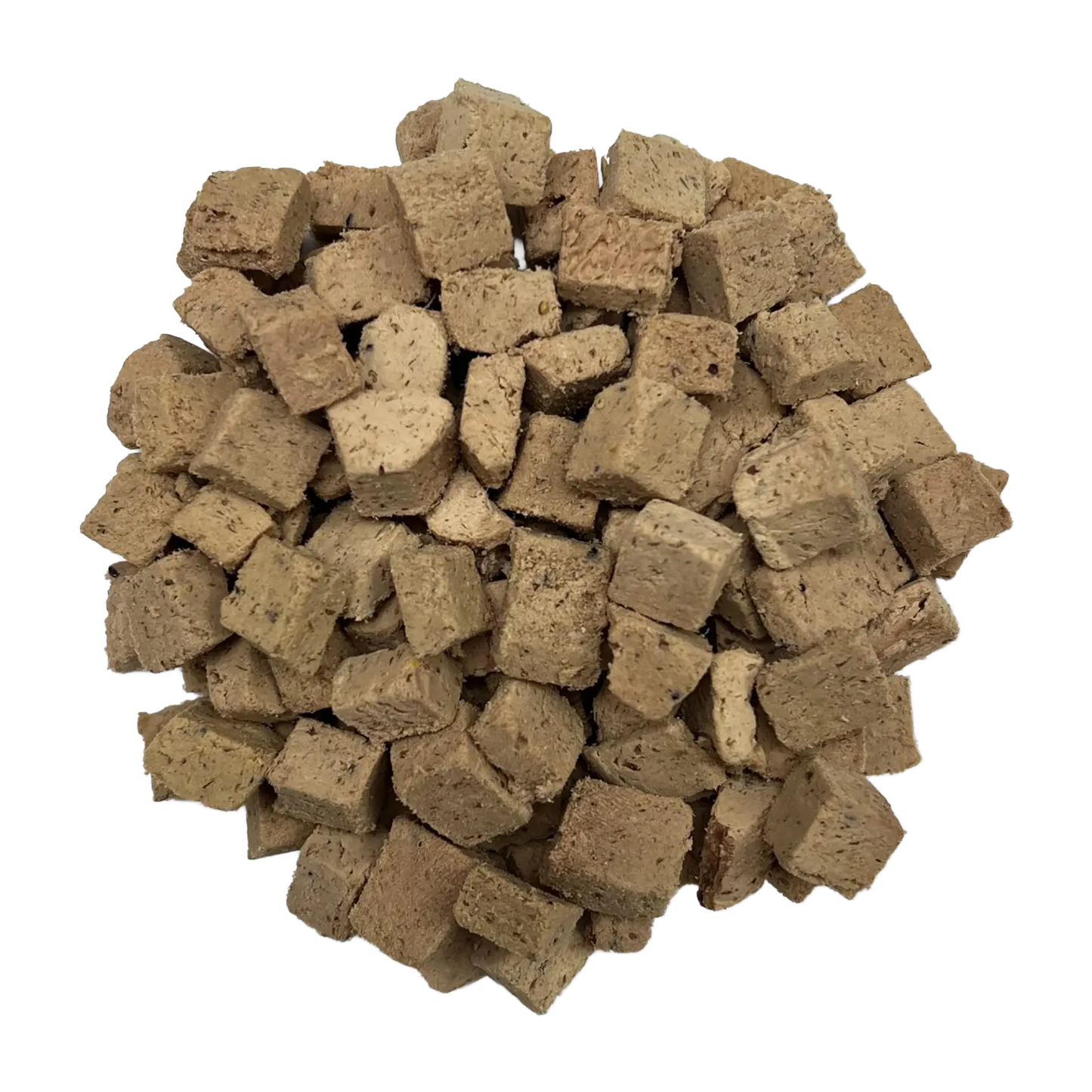 Adventure Fuel: Freeze-Dried Raw Dog Food,"Pile of freeze-dried dog food cubes"