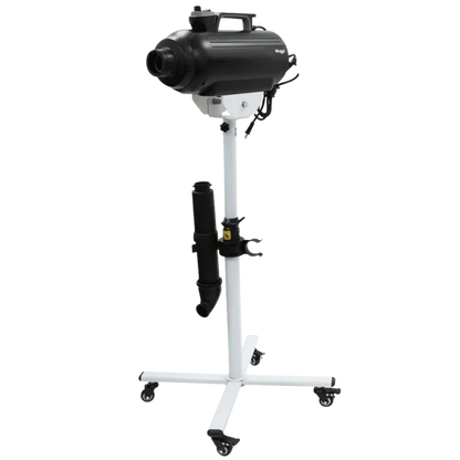 Duo-Sprint Dryer with Movable Dryer Stand by Waggz,"Black pet dryer on rolling stand with hose attachment"