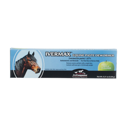 Generic Eqvalan Paste,"Blue product box with horse portrait and green apple graphic"