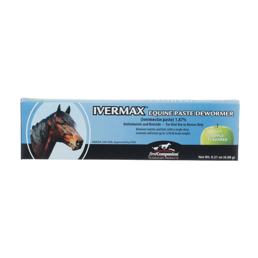 Generic Eqvalan Paste,"Blue product box with horse portrait and green apple graphic"