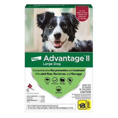 Advantage™ II for Dogs,"Front of product box with black and white dog photo"