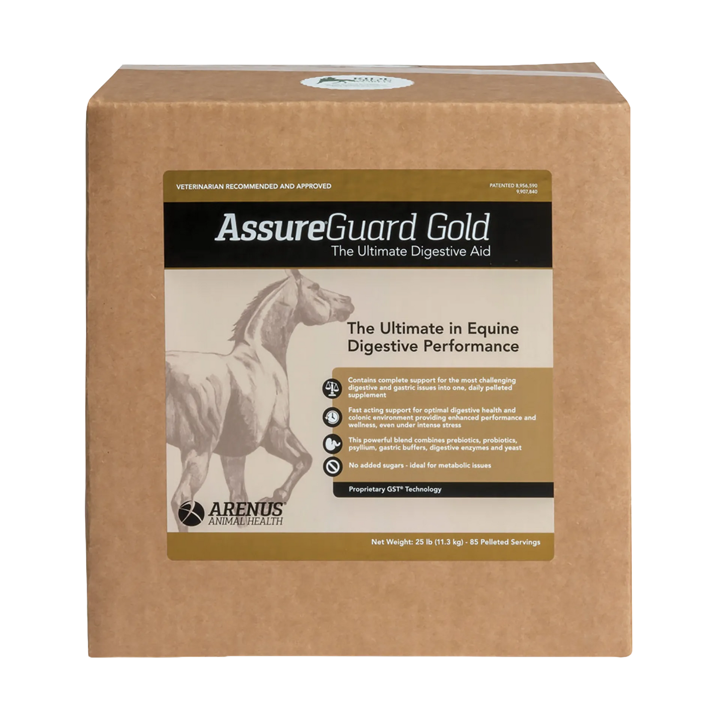 Assure® Guard Gold,"Brown product box with front label and horse graphic"