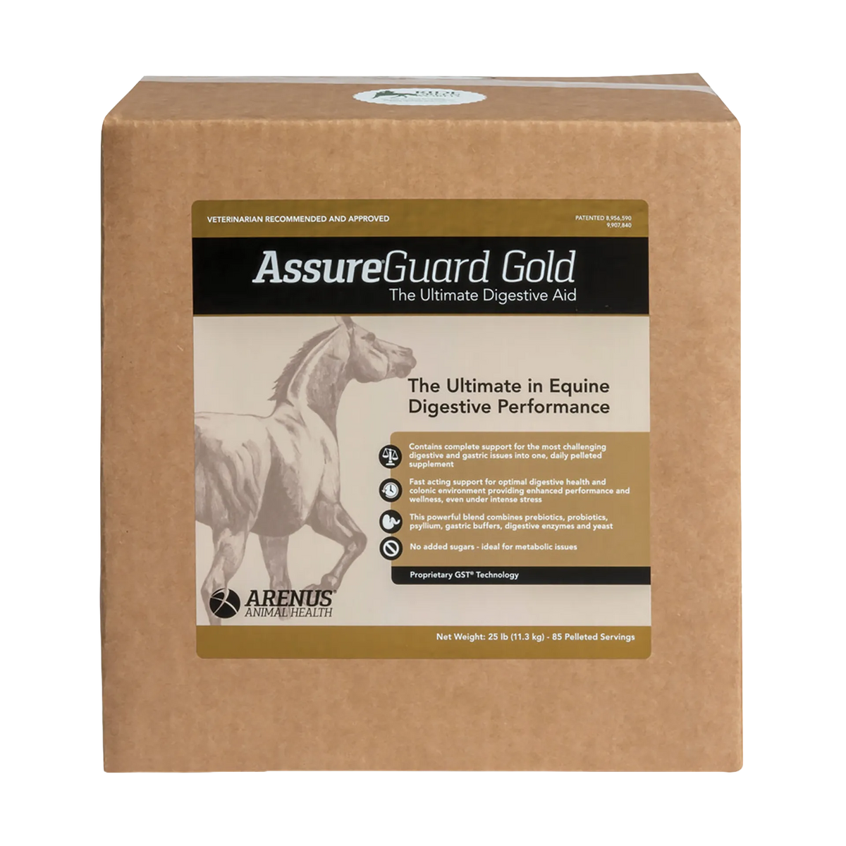 Assure® Guard Gold,"Brown product box with front label and horse graphic"