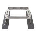 Floating Straw Rack,"Metal rack with black foam floats and slotted side supports"