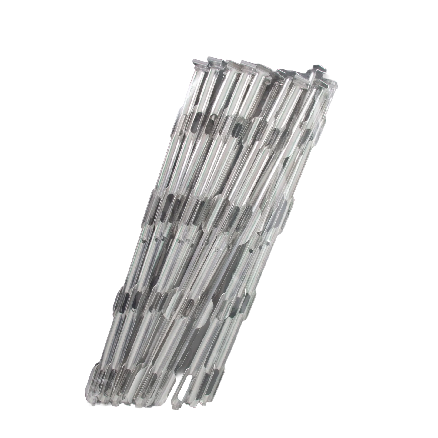 Canes,"Bundle of clear straight tubes with black grip inserts"