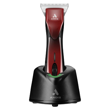 Pulse ZR II Red Clipper #30W by Andis,"Red clipper in black charging stand"