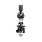 BioVID 4K 8MP Ultra HD Microscope Camera,"Microscope with top-mounted camera and dual eyepieces"