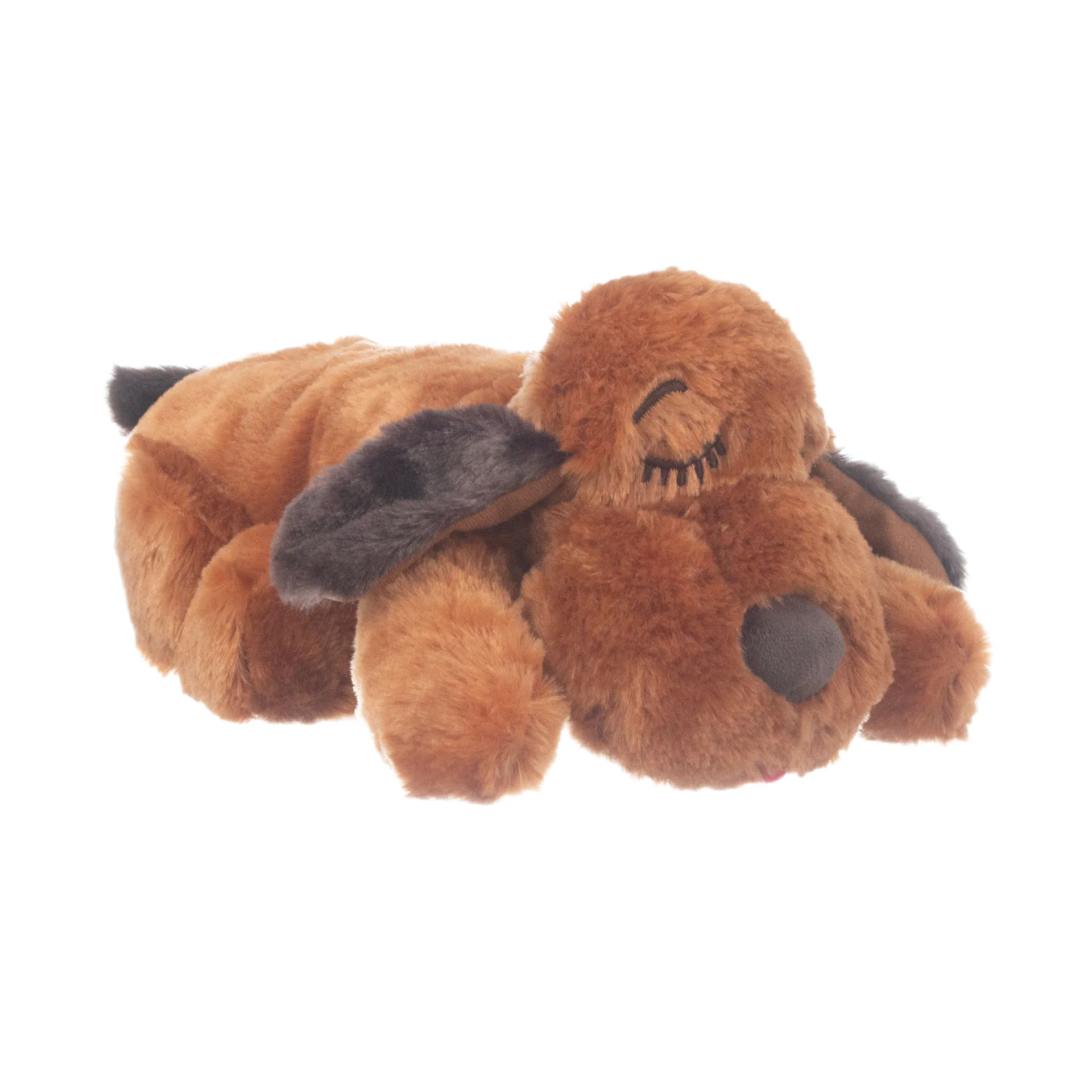 Snuggle Puppy & Kitten,"Brown plush dog lying down with floppy black ears"