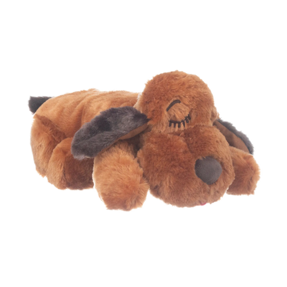 Snuggle Puppy & Kitten,"Brown plush dog lying down with floppy black ears"