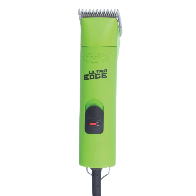 Andis® UltraEdge® Pro Clip AGC Super 2 Animal Clipper,"Green clipper with metal blade, front view"