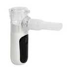 Puppywarmer Handheld Nebulizer,"White handheld nebulizer with clear mouthpiece attachment"