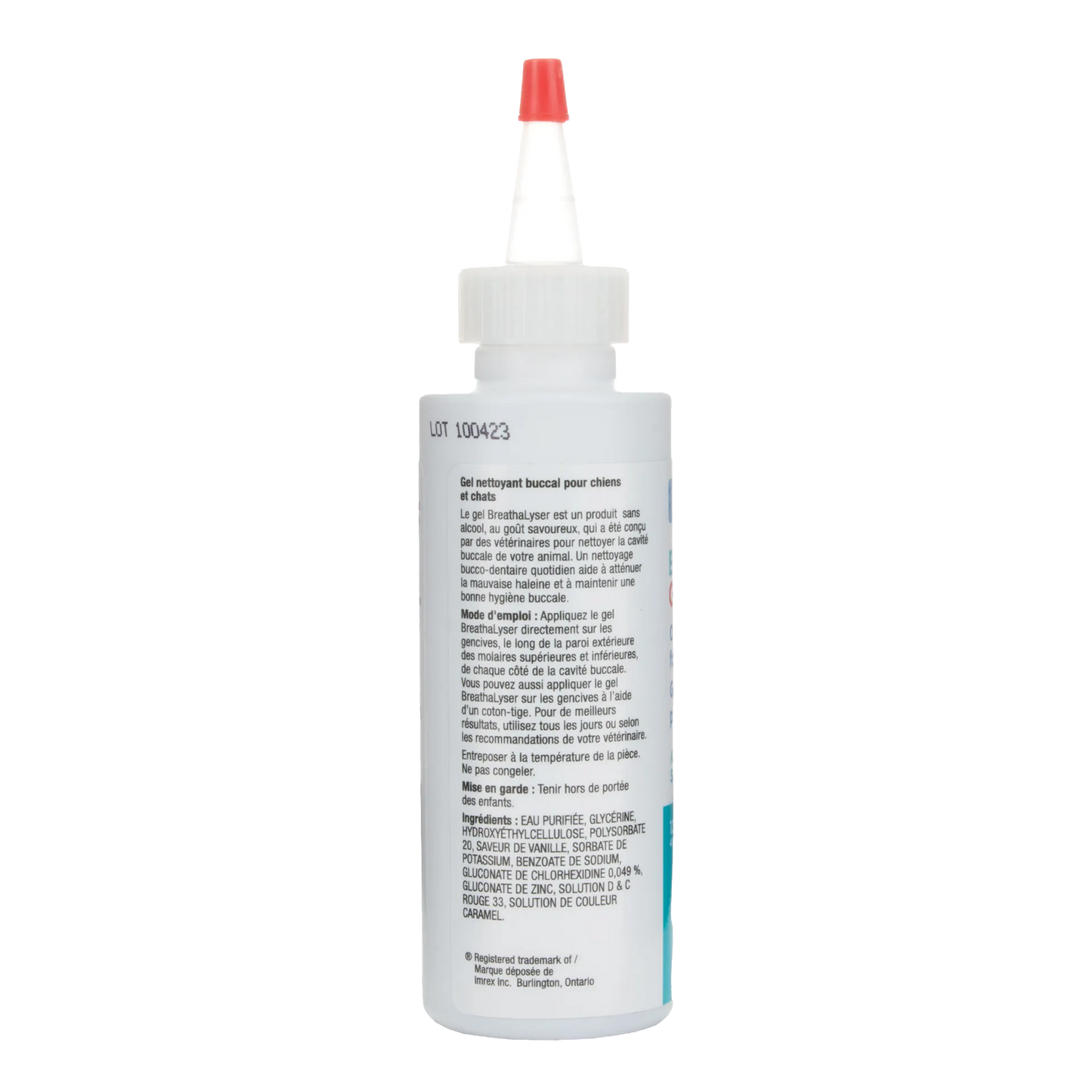 Breathalyser® Gel,"White squeeze bottle with long applicator tip and red cap"