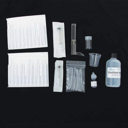 FoalWatch Test Kit,"Test kit contents with syringes, vials, bottle, cup and pipettes"