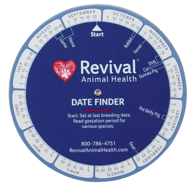 Revival® Animal Health Breeder Wheel,"Blue circular breeding date finder wheel"