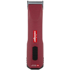 Opal Xtend Vet Edition Cordless Clipper with 40 blade and Two Batteries,"Red cordless clipper front view with metal blade"