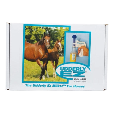 Udderly EZ Horse Milker,"Product box with horse photo and milker device image"