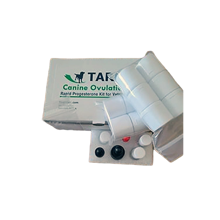 Target Canine Ovulation Test Kit,"Box with wrapped white test components and small vials"